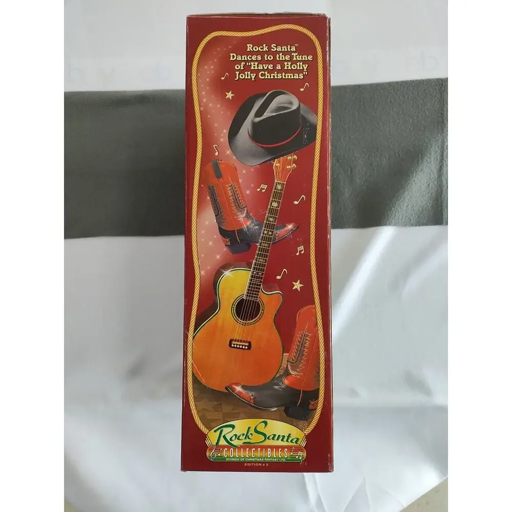 Holly Jolly Rock Santa Animated Dancing Cowboy Alan Jackson VTG 1999 Missing Hat